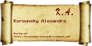 Korsunsky Alexandra névjegykártya